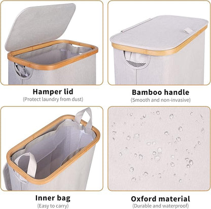 65L Slim Laundry Hamper, Narrow Laundry Basket