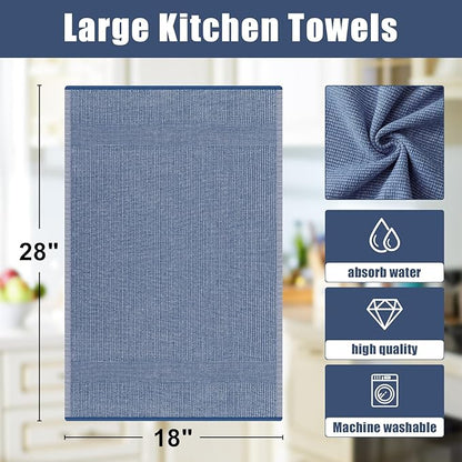 Homaxy Premium Kitchen Towels, Large Cotton Kitchen Hand Towels, Flat and Terry