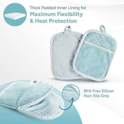 Casa Platino Silicone Oven Mitts & Pot Holders, 4-Piece – Oven Mitt