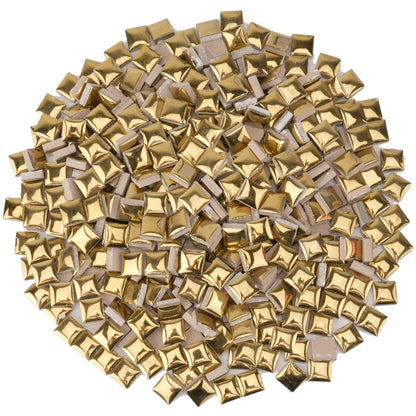 Samjobroad Gold Ceramic Mosaic Tiles for Crafts Bulk, 12mm Square Small Ceramic Tiles for Mosaic, 300g/200 Mosaic Pieces for Art Projects & Home Décor
