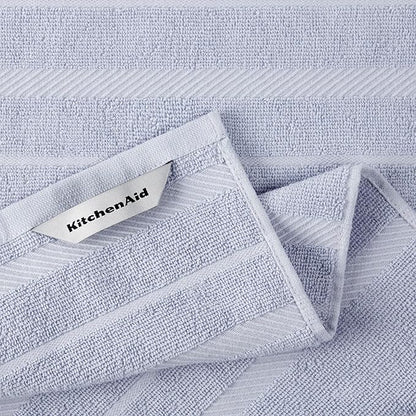 KitchenAid Albany Kitchen Towel 4-Pack Set, Lavender Cream/White