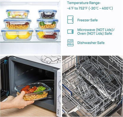 Vtopmart 8 Pack Glass Food Storage Containers