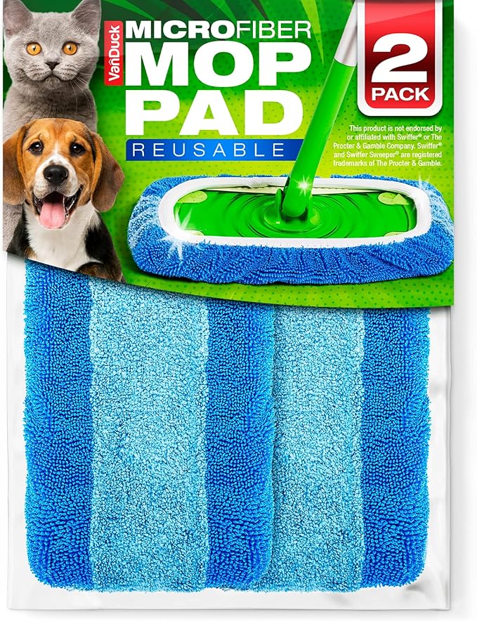 VanDuck Reusable Pet Heavy Duty Mop Pads Compatible