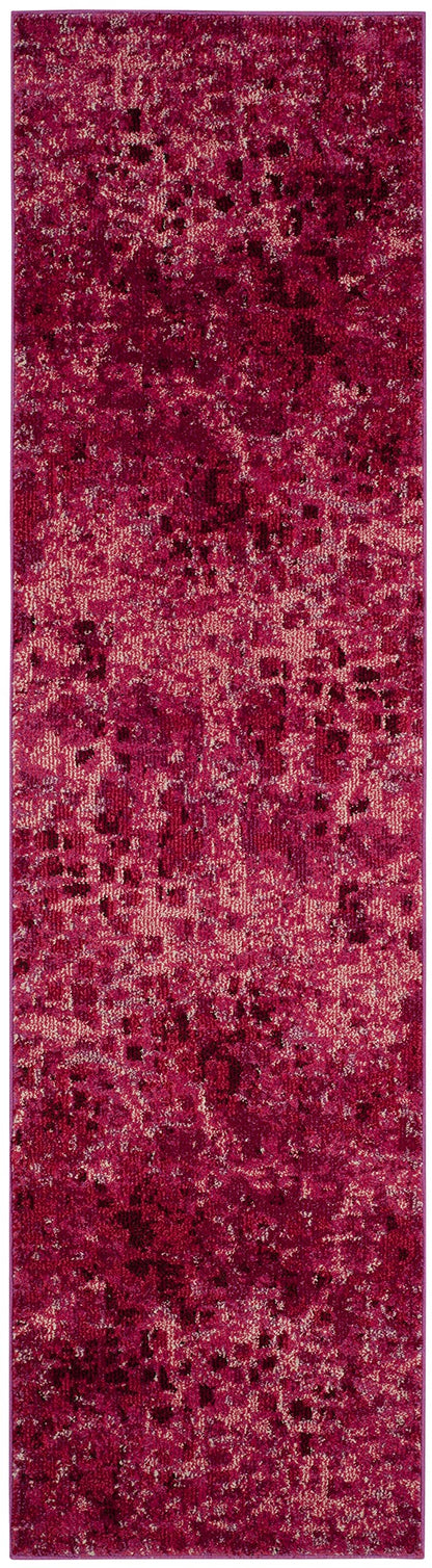SAFAVIEH Monaco Collection Runner Rug - 2'2" x 8', Fuchsia, Boho Chic Abstract Watercolor Design, Non-Shedding & Easy Care, Ideal for High Traffic Areas in Living Room, Bedroom (MNC225F)