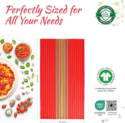 THREAD SPREAD Kitchen Dish Towels, 100% Cotton Salsa Towels, Highly Absorbent