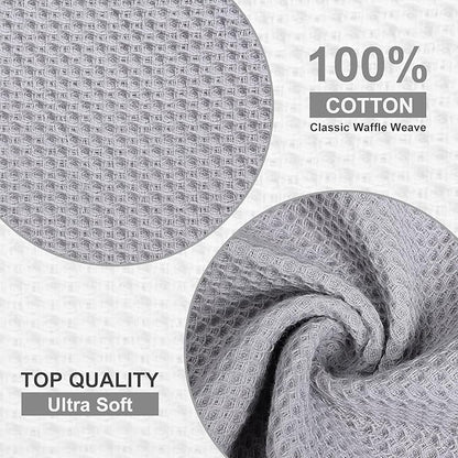 Homaxy 100% Cotton Waffle Weave Kitchen Towels, 13 x 28 Inches Super Absorbent