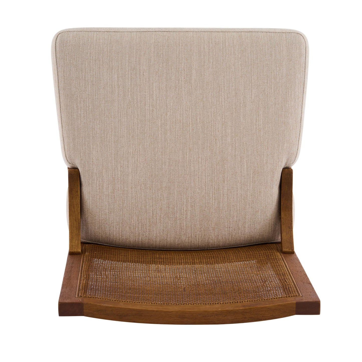 Christopher Knight Home Relinga French Country Upholstered Dining Chairs Set of 2, Wooden Dining Room Armless Chair with Cane Backrest, High Back Kitchen Side Chair, Beige+Walnut