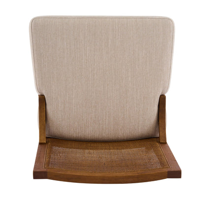Christopher Knight Home Relinga French Country Upholstered Dining Chairs Set of 2, Wooden Dining Room Armless Chair with Cane Backrest, High Back Kitchen Side Chair, Beige+Walnut