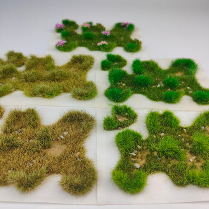 gdeplok Static Grass Mat, Pre-Glued Realistic Model Turf Sheets for Train Scenery, Railway Landscape, Architectural Models, Diorama Terrain, Wargaming & DIY Garden Displays (Autumn Green)