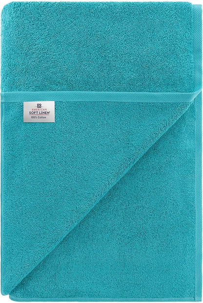 American Soft Linen 100% Cotton 600 GSM Turkish 40x80 Oversized Bath Towel Sheet
