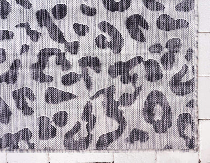 Unique Loom Outdoor Safari Collection Area Rug - Leopard (3' 3" x 5' 3" Rectangle, Light Gray/ Gray)