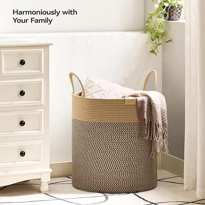 80L Laundry Hamper Basket, Baby Nursery Woven Storage Basket