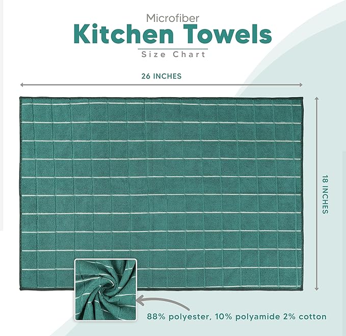 Utopia Towels - Microfiber Kitchen Towels, Super Absorbent 18 x 26 Inches