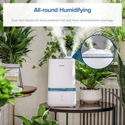 LEVOIT 4L Humidifiers for Bedroom Large Room & Essential Oil Diffuser, Quiet Cool Mist for Home, Baby and Plants, Last up to 40Hours, Dual 360° Rotation Nozzles, Handle Design, Auto Shut Off, Blue