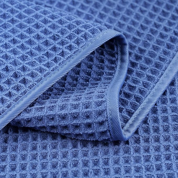 POLYTE 430 GSM Microfiber Lint Free Washcloth Face Towel, 13 x 13 in, 4 Pack