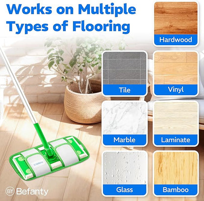 4 Pack Reusable Microfiber Mop Pads, Compatible
