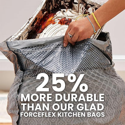 Glad Kitchen Trash Bags, 13 Gallon, Fresh Clean | ForceFlex MaxStrength | Tall