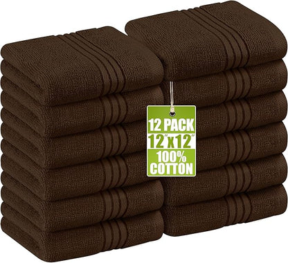 Utopia Towels Wash Cloths Set, 12 by 12 Inches, 100% Cotton Ring Spun, Highly