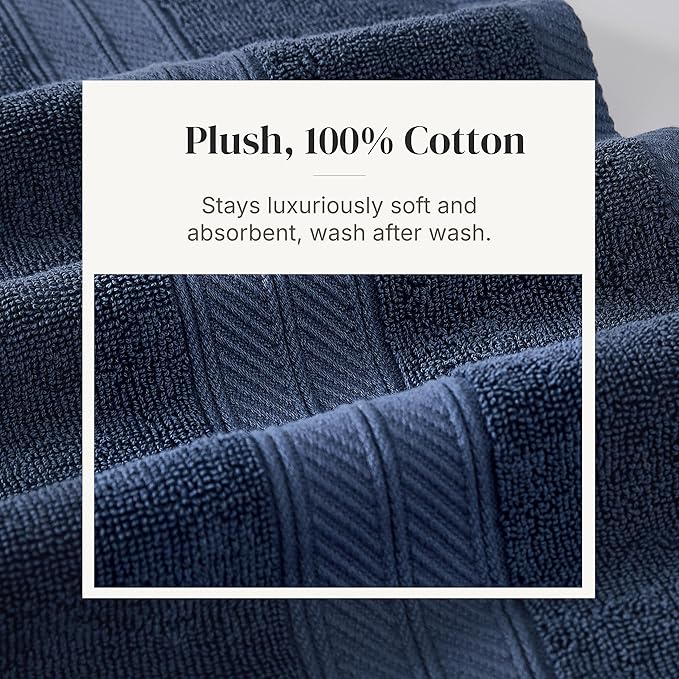 Modern Threads Trefoil Filigree 6-Piece 100% Cotton Towel Set – Reversible Yarn