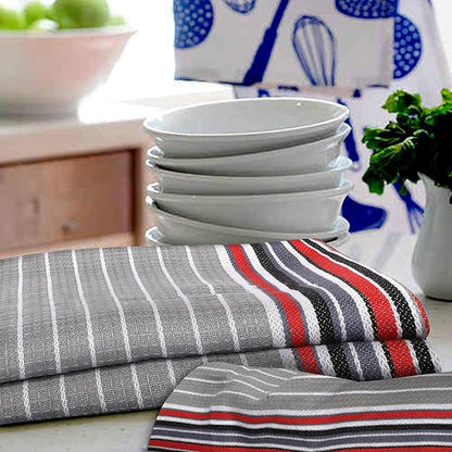 Urban Villa Kitchen Towels Waffle Stripes Dish Towels