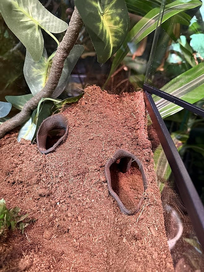 Aquarium & Terrarium Corner Underground Cave – Faux Mangrove Root Hideout for Betta, Corydoras, Shrimp, Geckos & Snakes – Natural-Look Tank Decor in Textured Root Style (Dark Chocolate, 7.5"x7.5"x4")