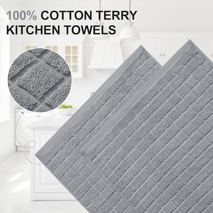 Homaxy Premium Cotton Kitchen Towels 16"x 28", Large Natural Ring Spun 390 GSM
