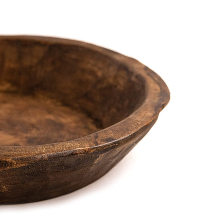 Red Barn Candle Company Wood Dough Bowl - 12" Round Wooden Decor Bowl for Fruits, Potpourri & More - Spanish Oak - Rustic Home Decoration Centerpiece - Handmade & Imported from Mexico (Natural Brown)