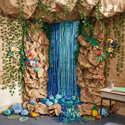FunooFuno 2026 Vbs Rainforest Waterfall Decor Kit – Jungle Themed DIY Rock & Cascading Waterfall Backdrop for Vacation Bible School, Sunday School, Kids' Ministry, and Tropical Party Decorations