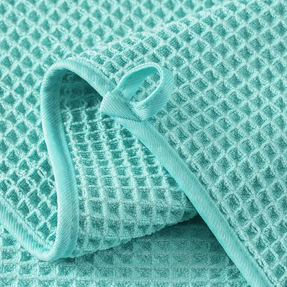 Microfiber Waffle Face Towels, 2 Pieces, Fast Drying, Lint Free 430 GSM
