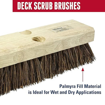 Weiler 44027 12" Deck Scrub Brush, Palmyra Fill
