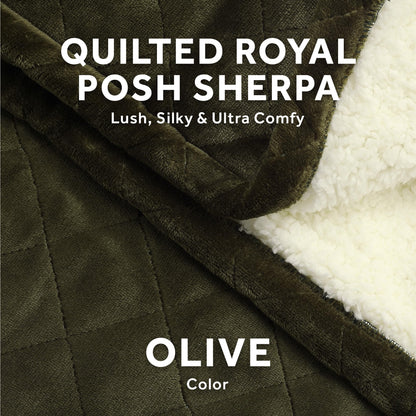 Sunbeam Electric Throw Royal Mink Sherpa Heated Blanket, 4 Heat Settings, 4-Hour Auto Shut-Off, Fast Heating, Luxurious and Ultra Comfy, Night Fog Color, 50" x 60"