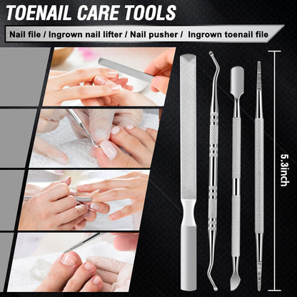 Toenail Clippers for Seniors Thick Toenails, Aucurwen Heavy Duty Toe Nail Clippers Adult Thick Nails Long Handle, Large Toenail Clippers for Thick Nails 7Pcs