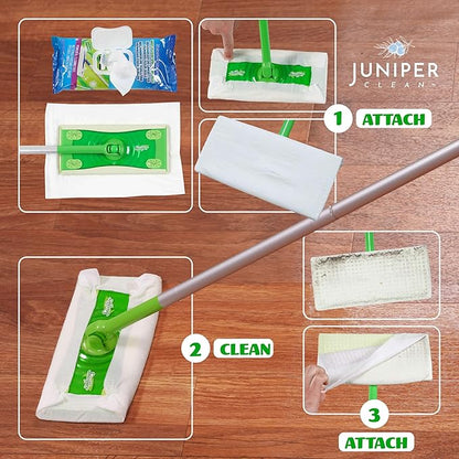 Wet Floor Wipes, Fresh Scent & Plant-Based Textured Cloth Trap Absorb Dirt
