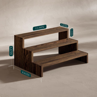 Evermagin 2PCS Wooden Display Risers Set for Birthday Parties, 3 Tier Cupcake Stands for Dessert Table, Rustic Dessert Table Display, Buffet Risers Display Stands for Vendor Events