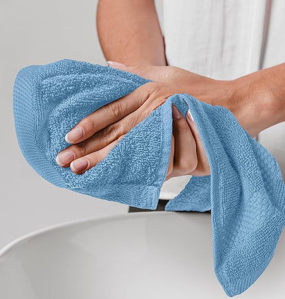 White Classic Luxury Cotton Washcloths 13x13 Inch