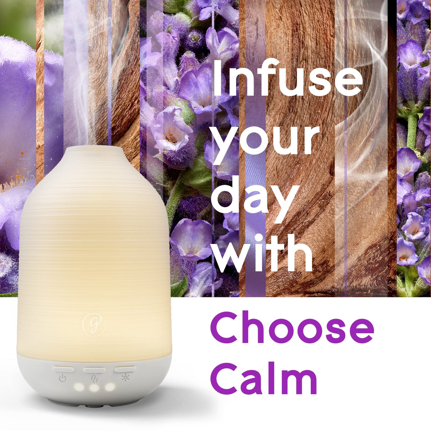 Glade Aromatherapy Diffuser & Essential Oil, Air Freshener for Home, Choose Calm Scent with Notes of Lavender & Sandalwood, 0.56 Fl Oz