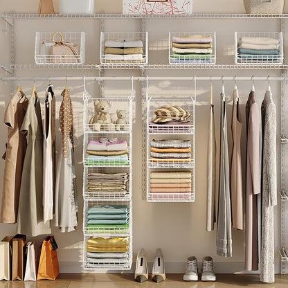 5 Tier Closet Hanging Organizer, Clothes Hanging Shelves