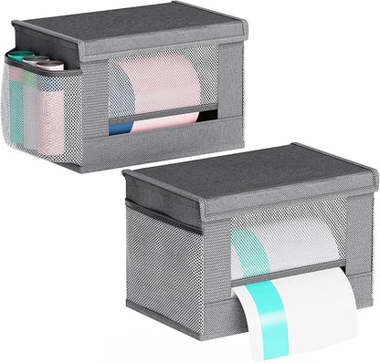 Trash Bag Holder Dispenser 2 Pack, Oxford Cloth Garbage Bag Storage Organizer