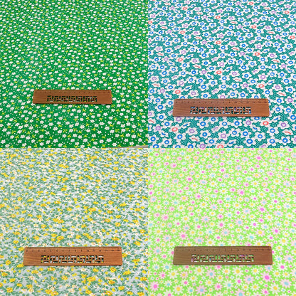 100% Cotton Fabric Bundle - 8 Pre-Cut Squares (20"x20"), Floral Pattern, Perfect for Beginners' Sewing, Quilting & Craft Projects - Green