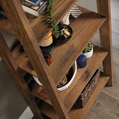 Sauder Trestle 5-Shelf Bookcase/ Book Shelf, Vintage Oak finish