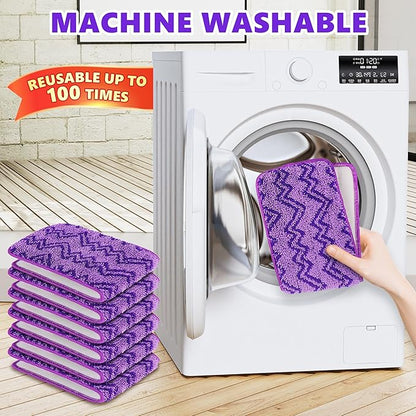 6 Pack Reusable Mop Pads Compatible