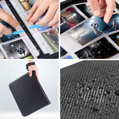 WOT I Trading Card Binder, 900 Pockets Sleeves with Zipper, Double Sided Pockets Card Holder Carry Case for Baseball Card, Football Card