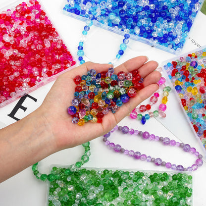 NUKAYAI 1200 Pcs Crystal Glass Beads for Jewelry Making – 13 Styles Bicone, Rondelle, Cube, Teardrop, Smooth Round, Floral and Strawberry Beads Bulk for DIY Bracelet Necklace Earring Craft Kit (Green)