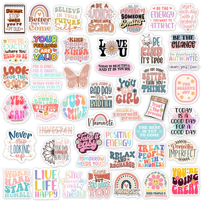 300PCS Motivational & Affirmation Stickers by Puraesla – for Vision Board, Positive Inspirational Decals for Water Bottles, Laptops, Planners, Journals, Scrapbooks & Teachers