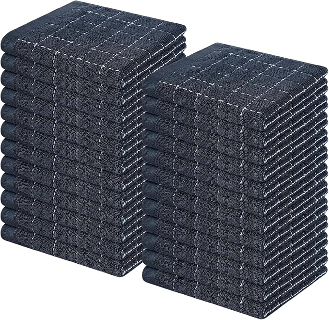Homaxy 100% Cotton Terry Kitchen Dish Cloths, Ultra Soft and Absorbent Dish