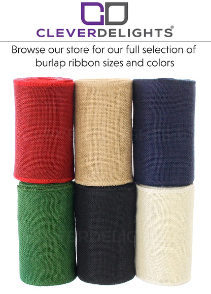 CleverDelights 6" Ivory Burlap Ribbon - Wired Edges - 10 Yards - Jute Burlap Fabric Ribbon