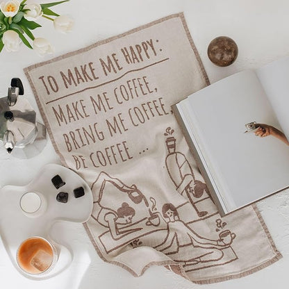 sea me at home Coffee Themed Funny Dish Towels