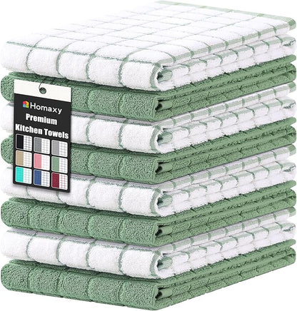 Homaxy Premium Cotton Kitchen Towels 16"x 28", Large Natural Ring Spun 390 GSM