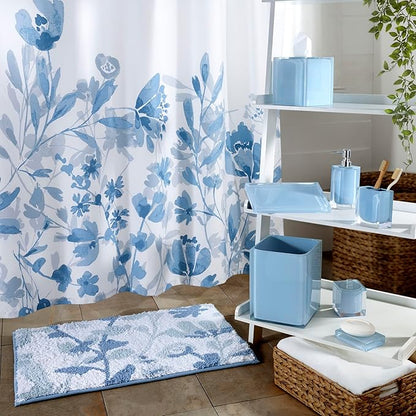 Izod - Shower Curtain, Twill Fabric Curtain, Floral Bathroom Decor, Dorm Room