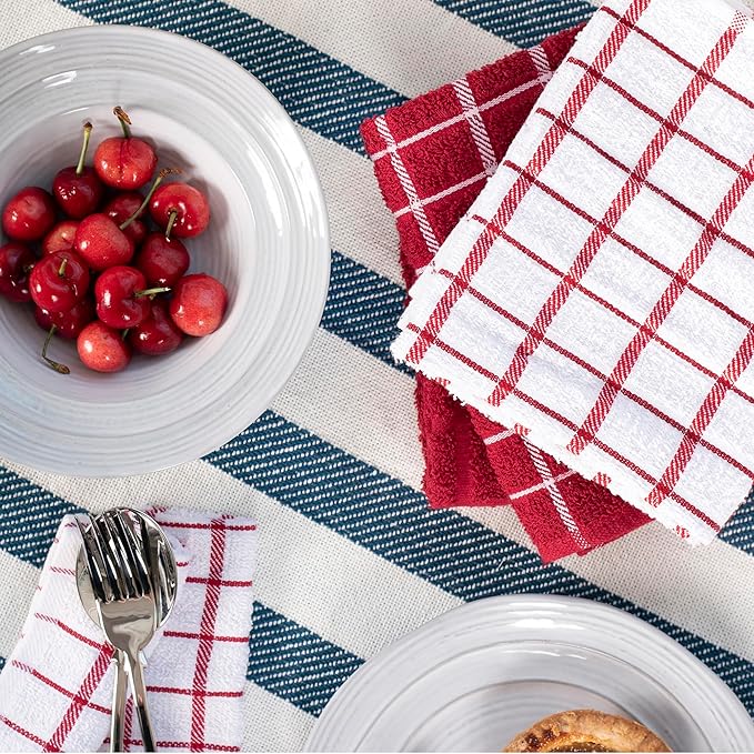 Ritz Premium 100% Cotton Terry Check Kitchen Dish Towels